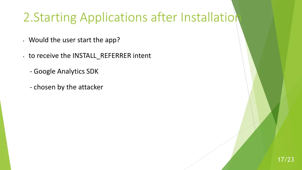 2 starting applications after installation