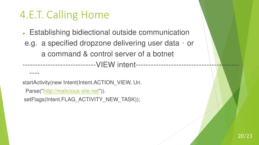 4 e t calling home