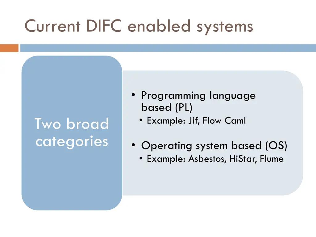 current difc enabled systems