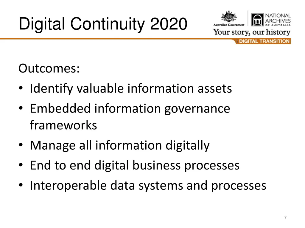 digital continuity 2020