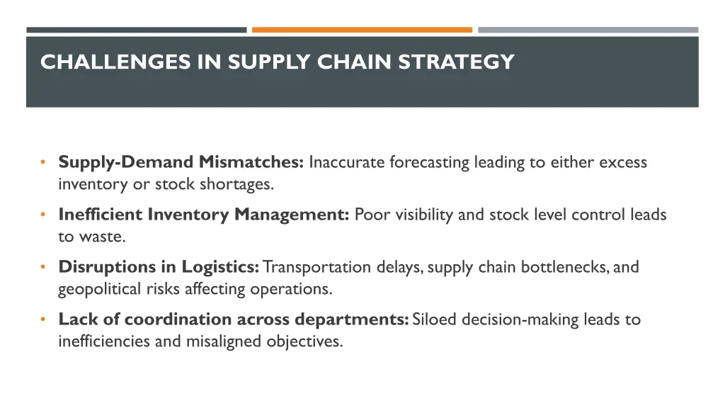 challenges in supply chain strategy