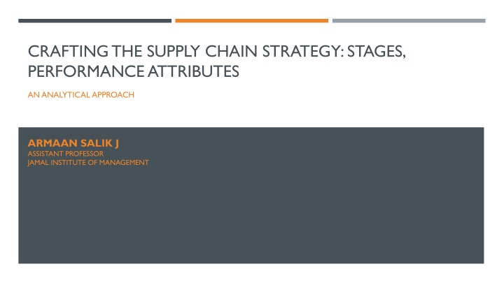 crafting the supply chain strategy stages