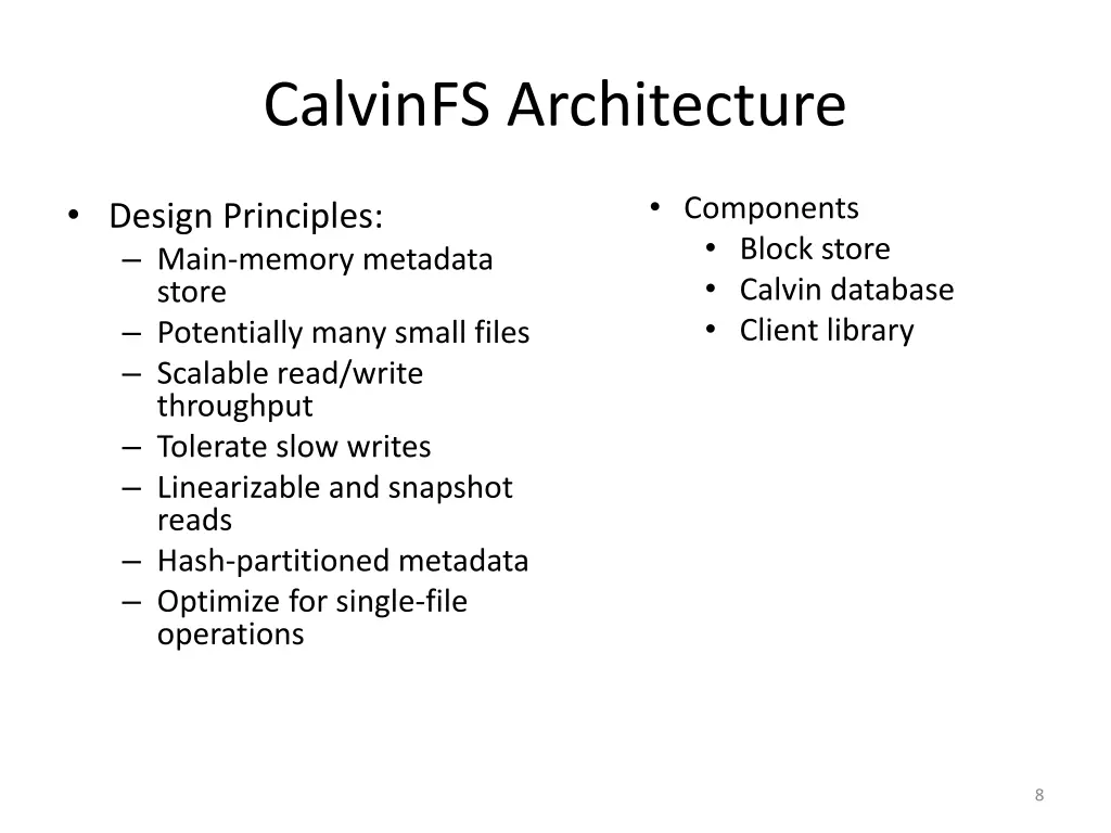 calvinfs architecture