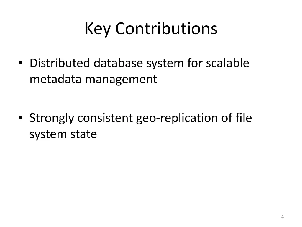 key contributions