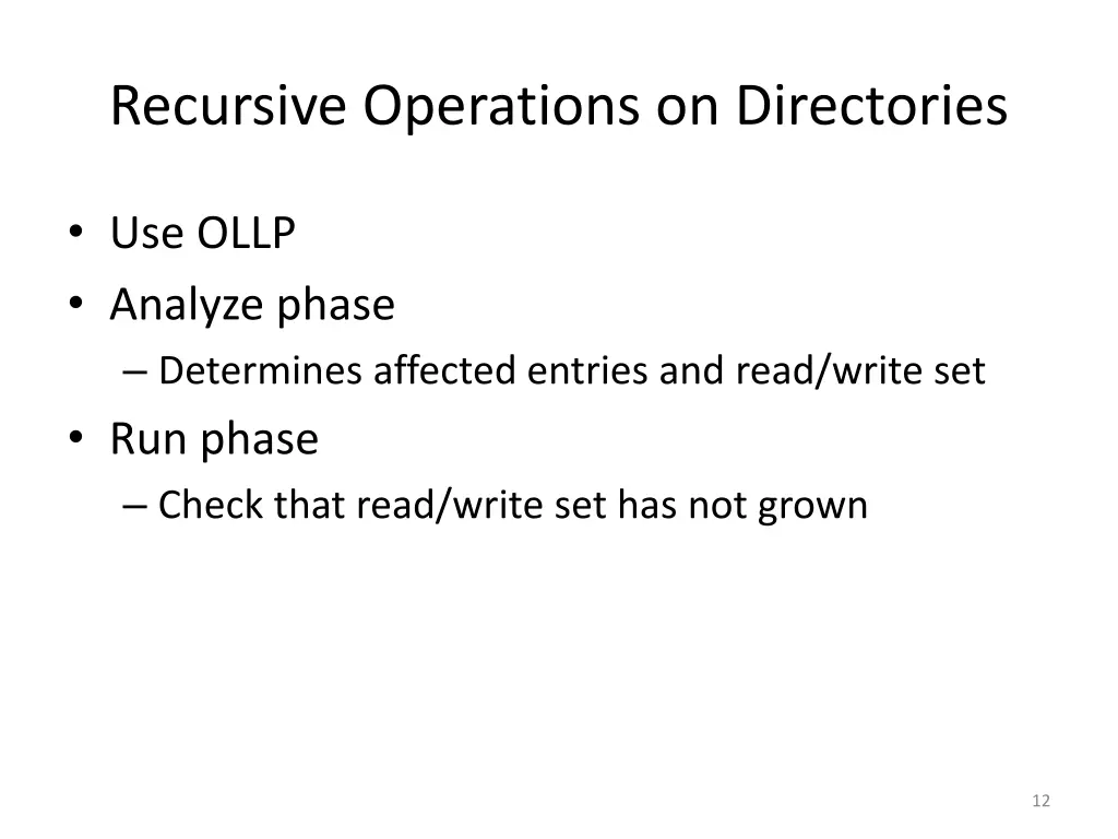 recursive operations on directories