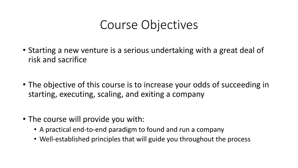 course objectives