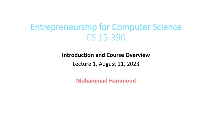 entrepreneurship for computer science