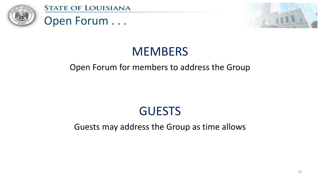 open forum
