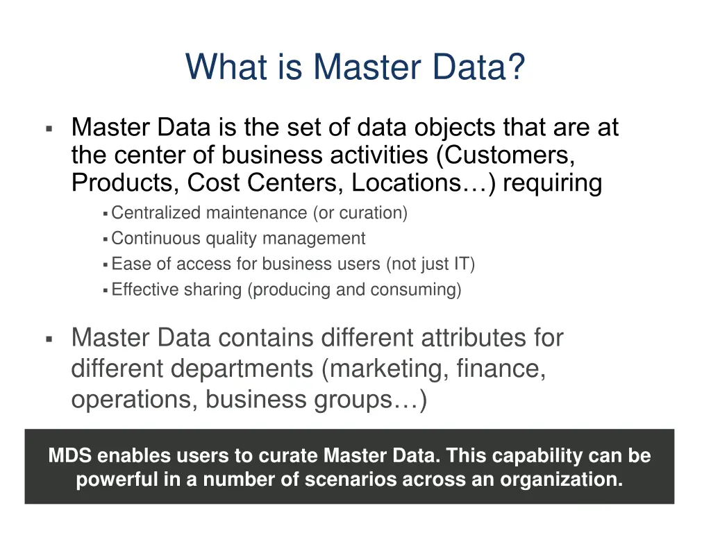 what is master data