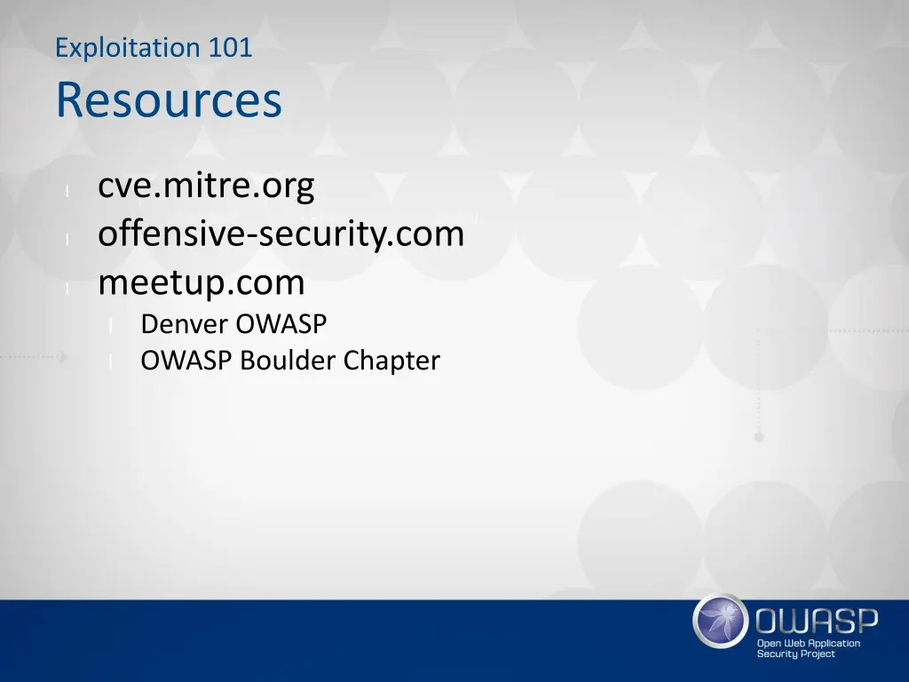 exploitation 101 resources