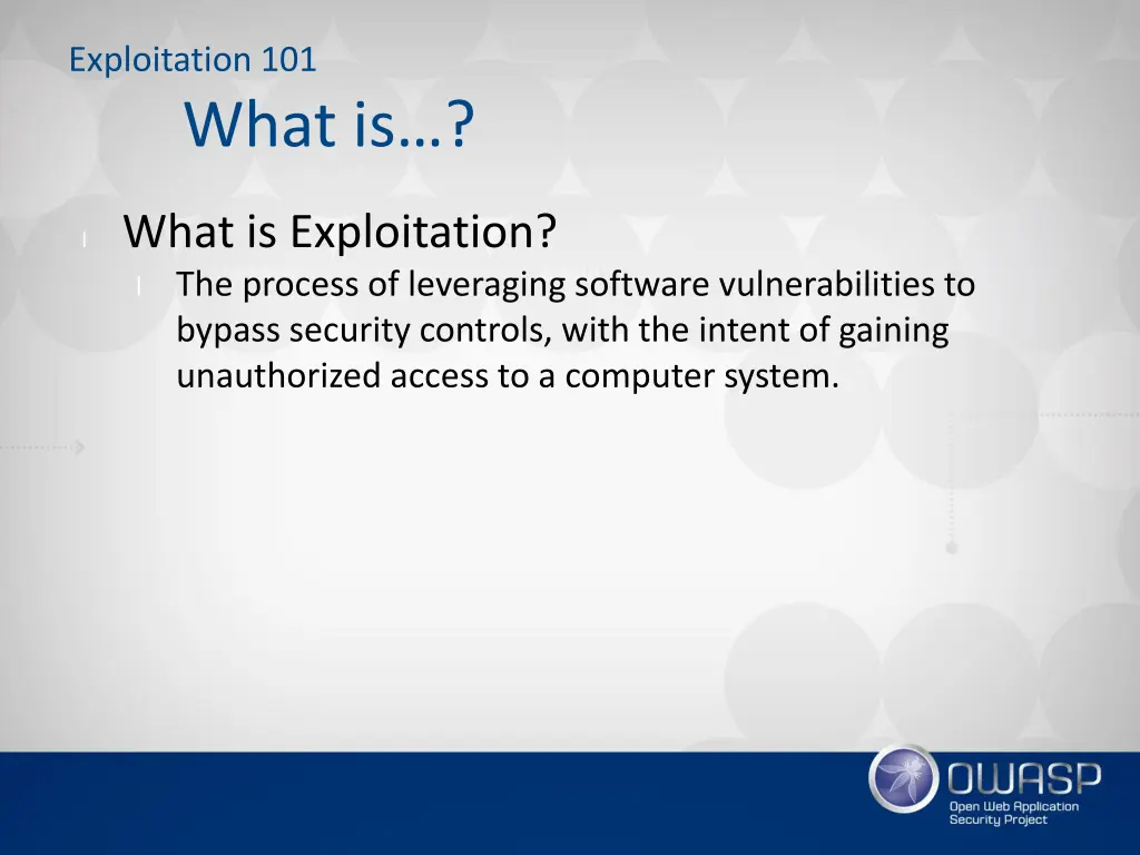 exploitation 101 what is 1