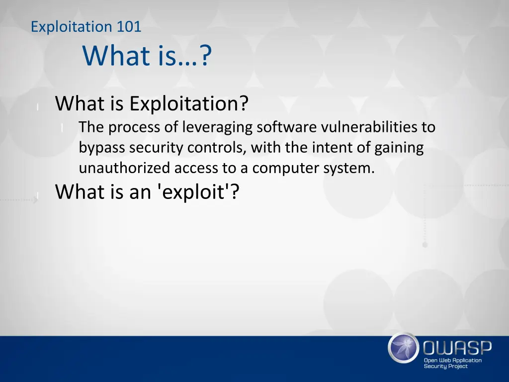 exploitation 101 what is 2