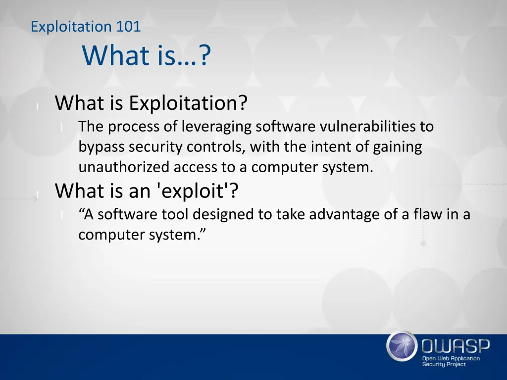 exploitation 101 what is 3