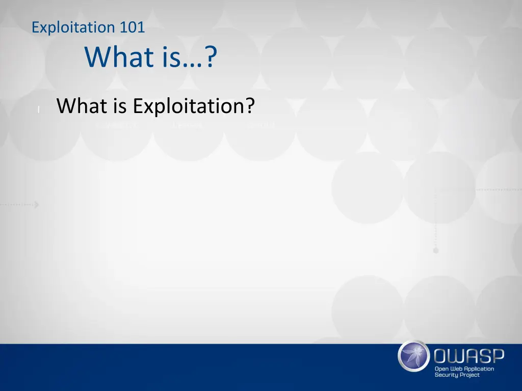 exploitation 101 what is