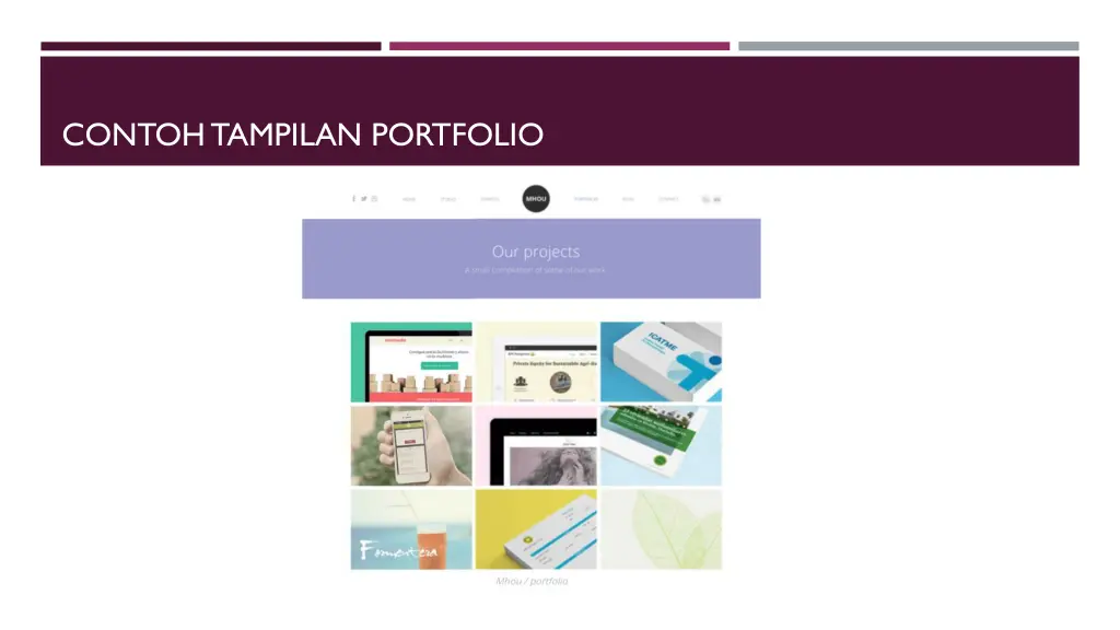 contoh tampilan portfolio