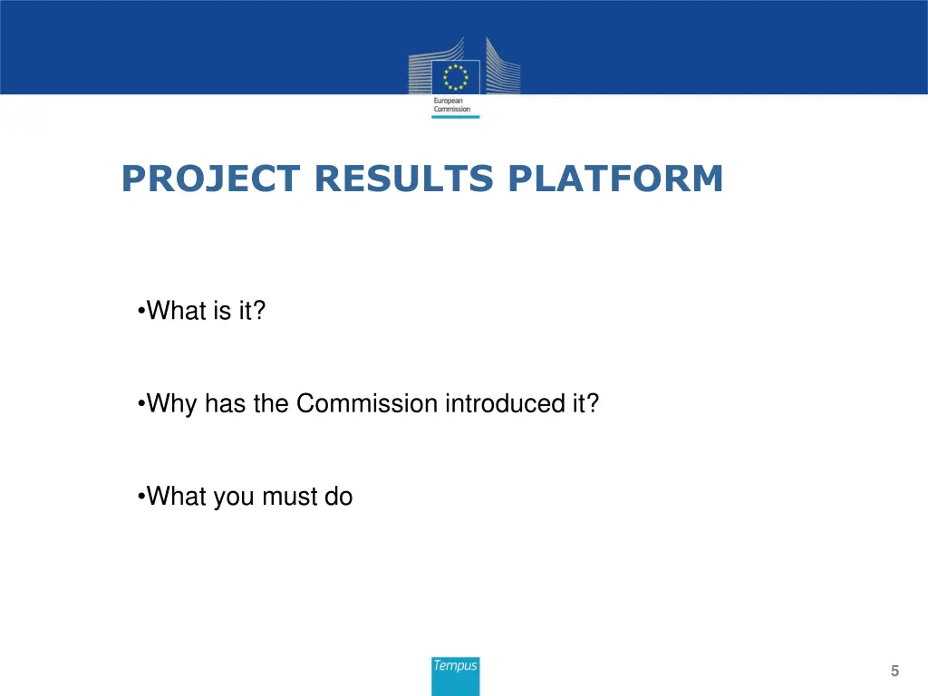 project results platform