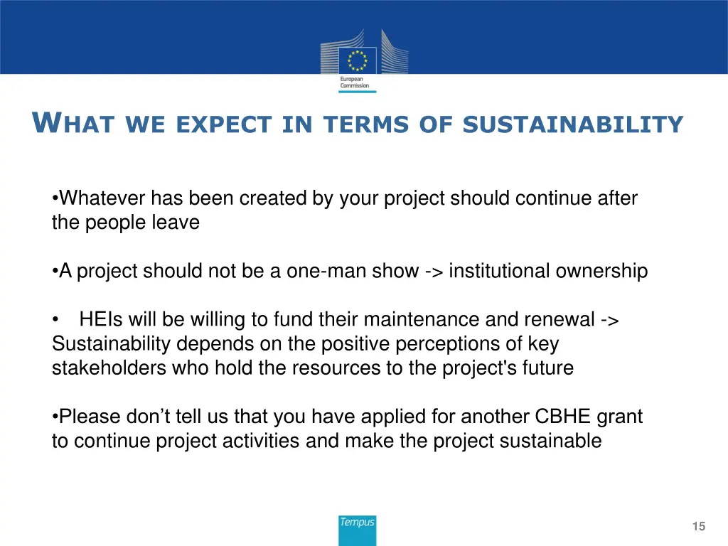 w hat we expect in terms of sustainability
