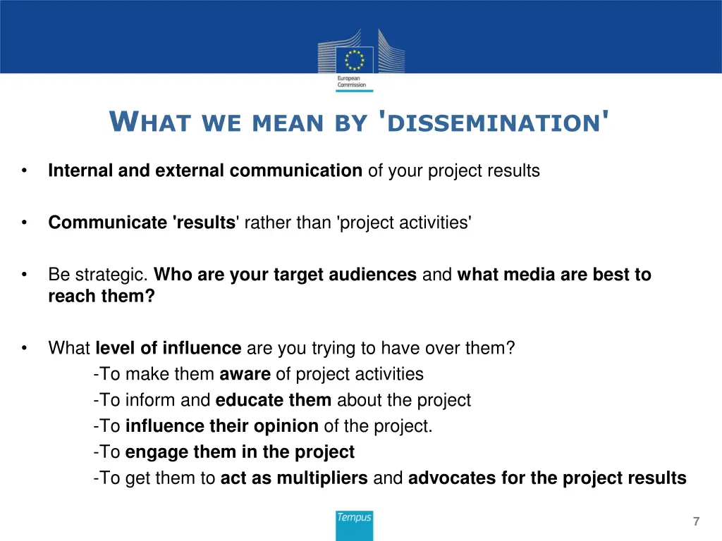w hat we mean by dissemination