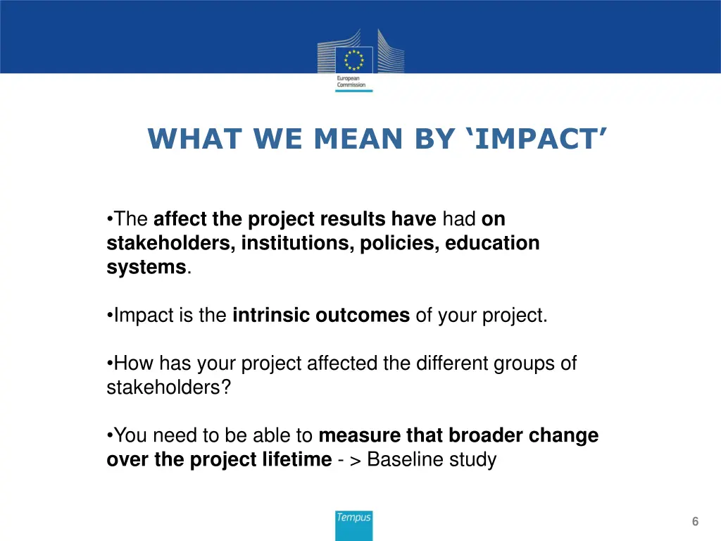what we mean by impact