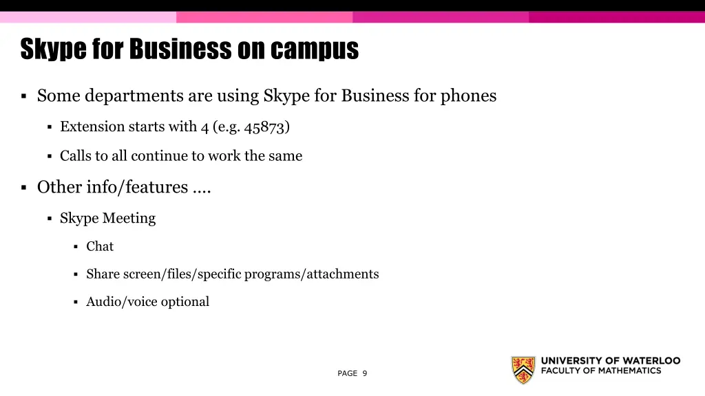 skype for business on campus
