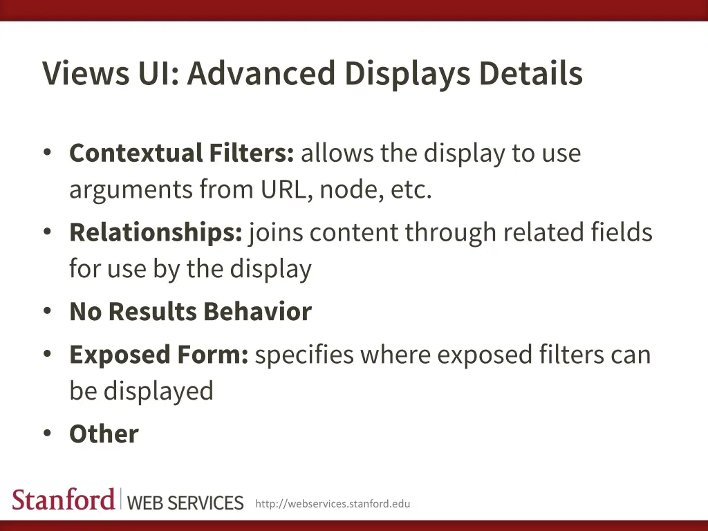 views ui advanced displays details