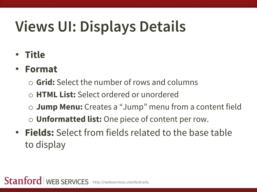 views ui displays details
