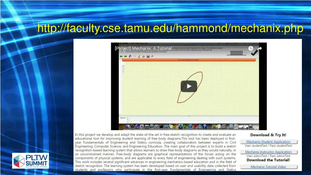 http faculty cse tamu edu hammond mechanix php