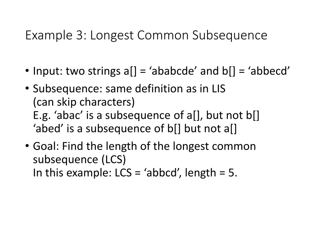 example 3 longest common subsequence