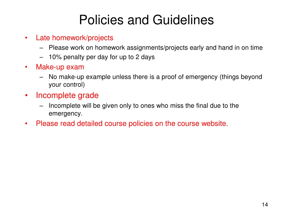 policies and guidelines