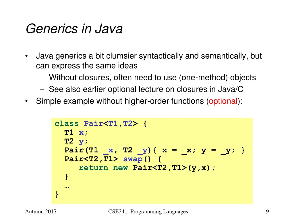 generics in java