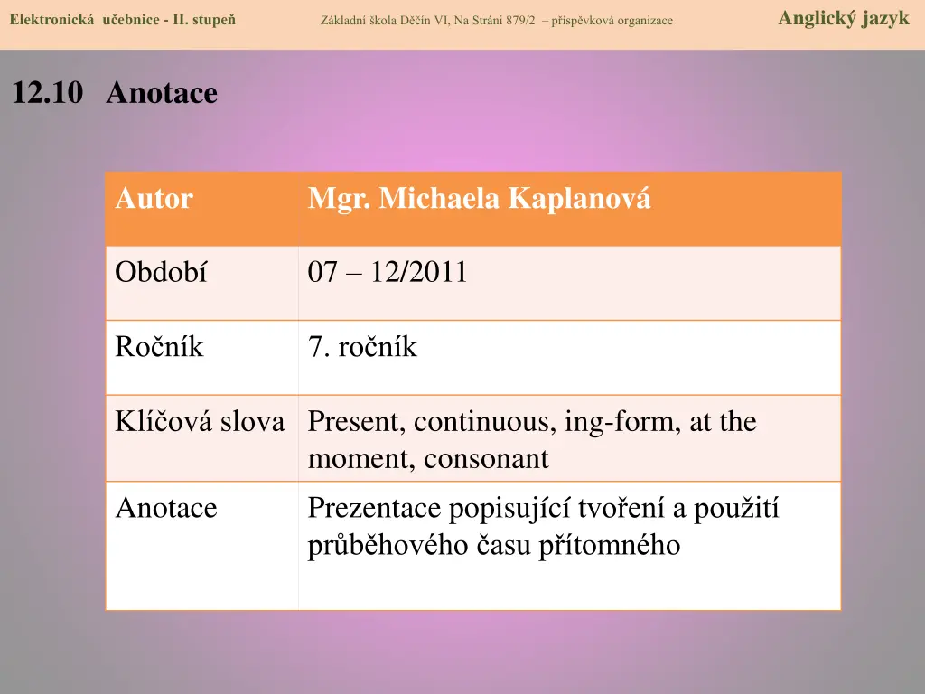 elektronick u ebnice ii stupe z kladn kola 8