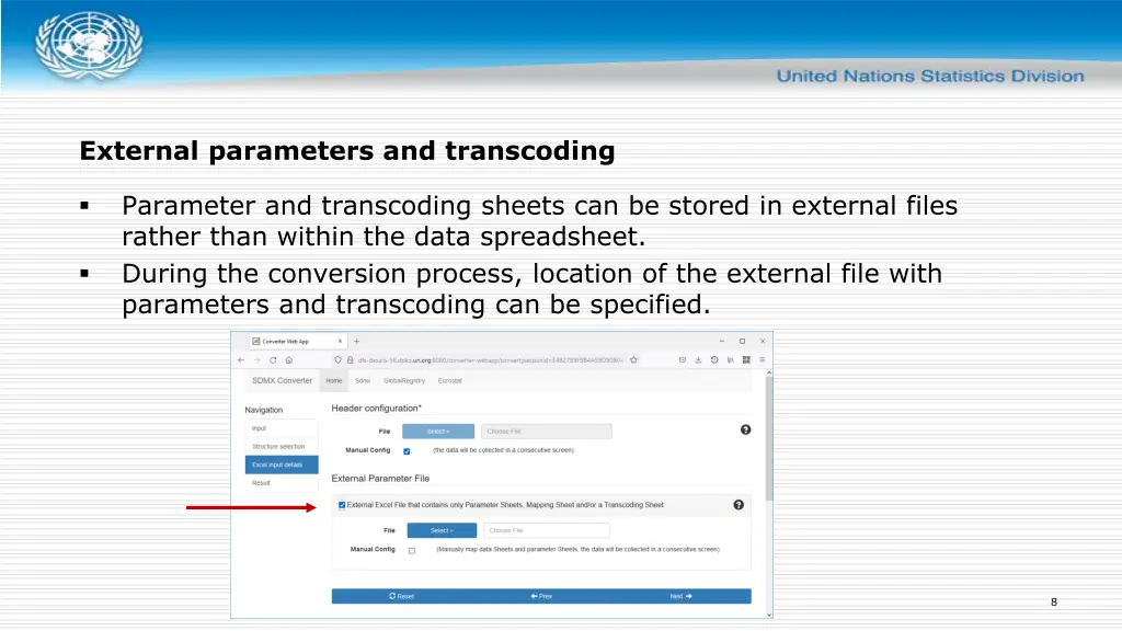 external parameters and transcoding