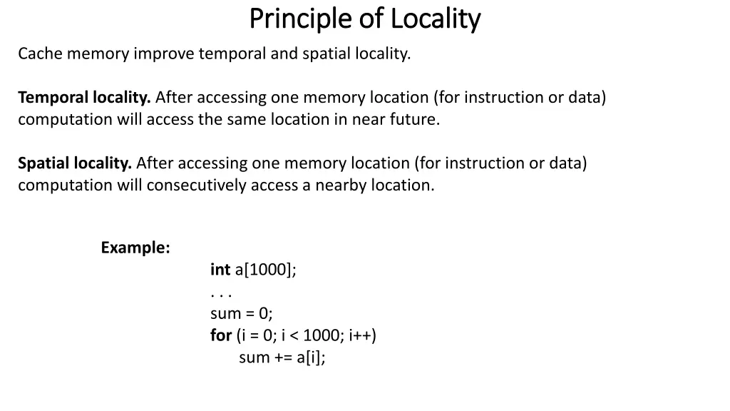 principle of locality principle of locality