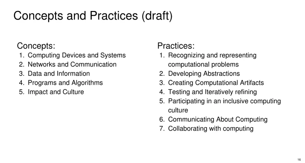 concepts and practices draft