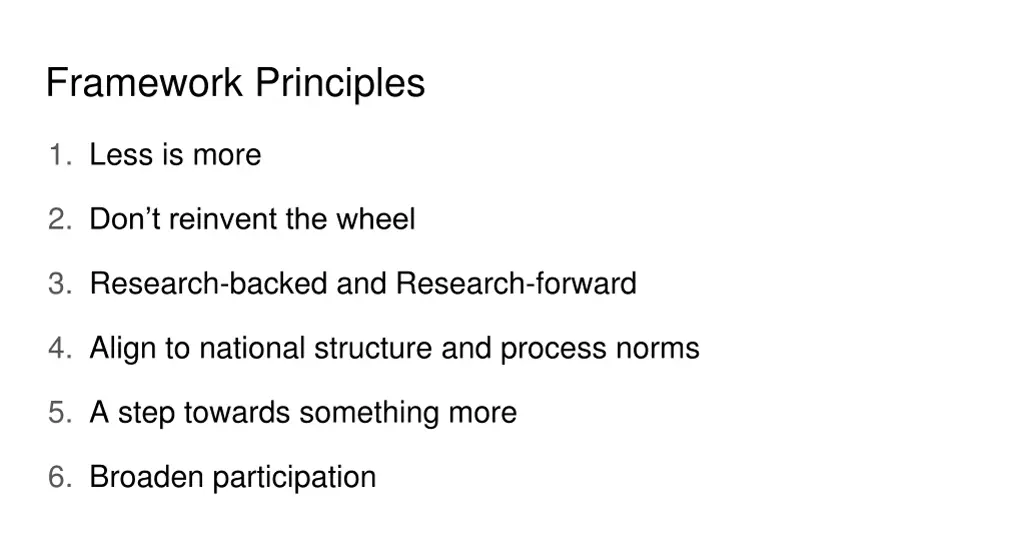 framework principles