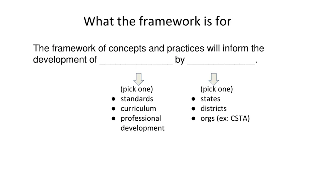 what the framework is for