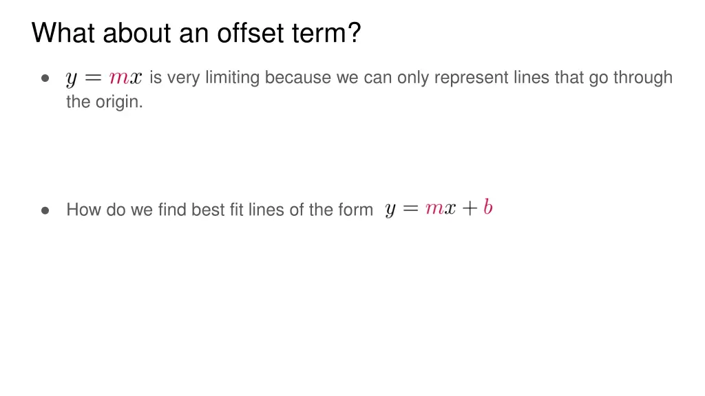 what about an offset term