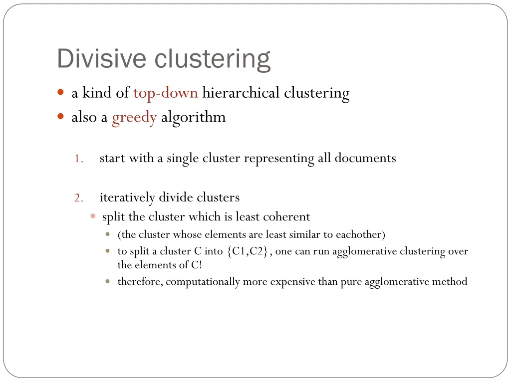 divisive clustering
