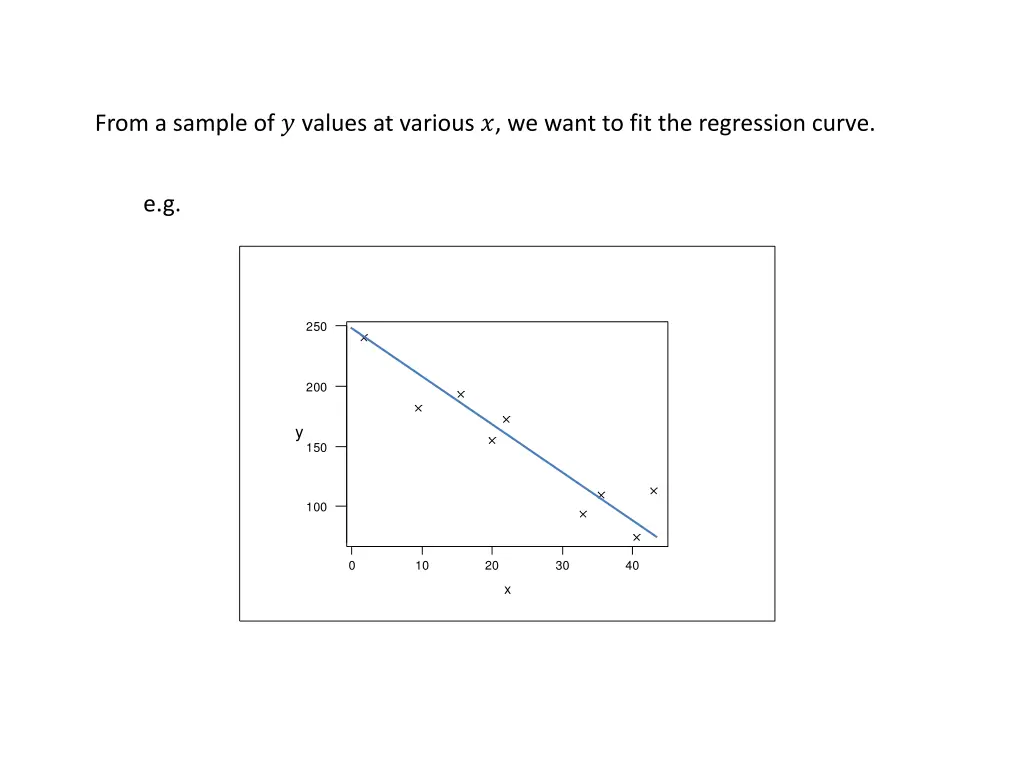 from a sample of values at various we want
