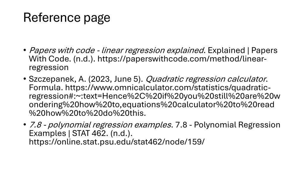 reference page