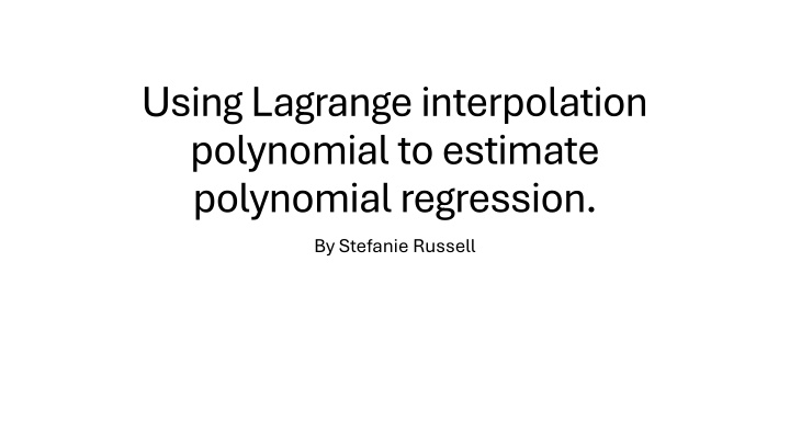 using lagrange interpolation polynomial