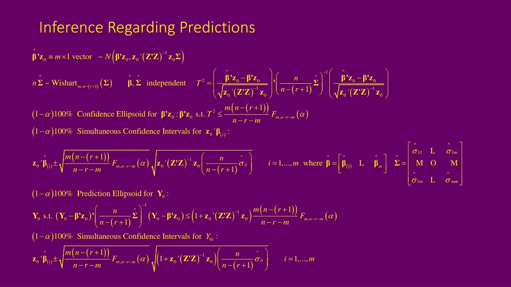 inference regarding predictions