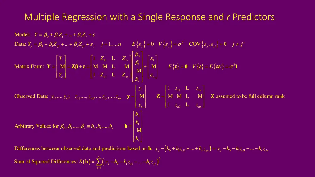 multiple regression with a single response