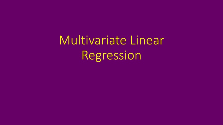 multivariate linear regression