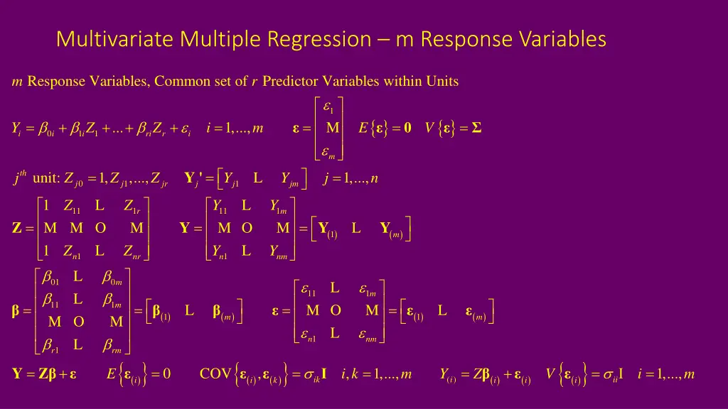multivariate multiple regression m response