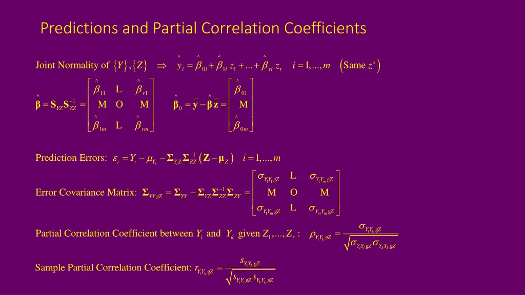 predictions and partial correlation coefficients
