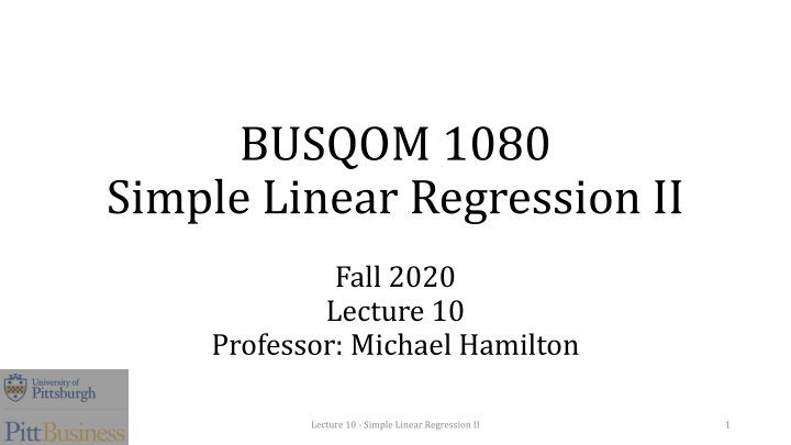 busqom 1080 simple linear regression ii