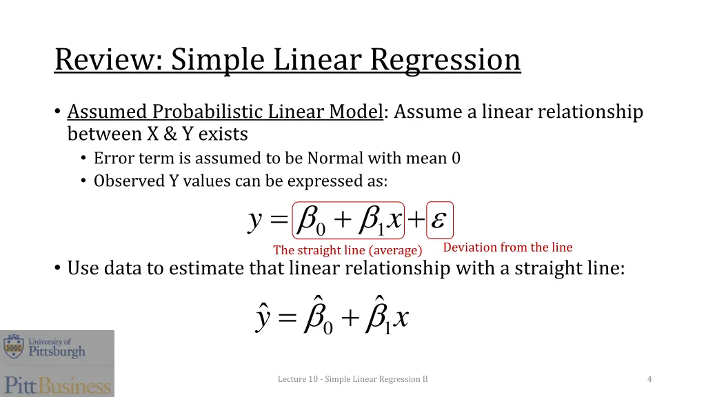 review simple linear regression