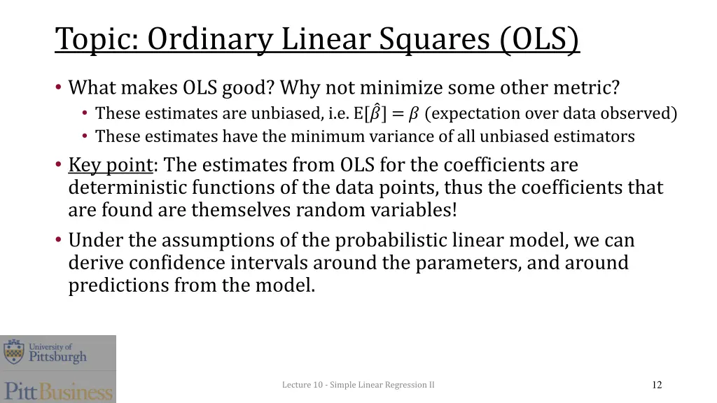 topic ordinary linear squares ols 2