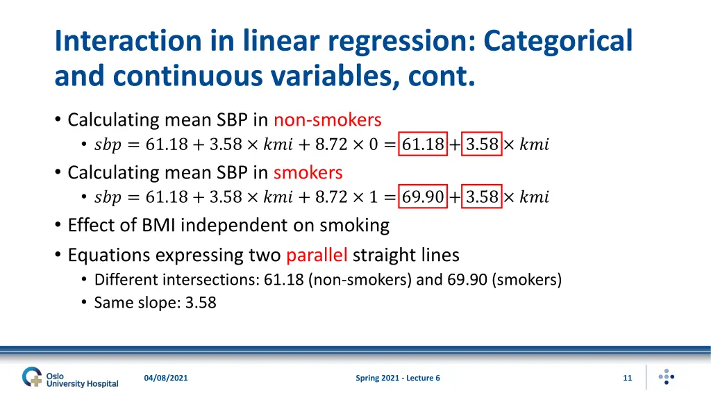 interaction in linear regression categorical 2